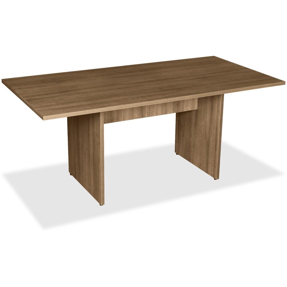 Lorell 2-Panel Base Rectangular Walnut Conference Table - 1" Table Top, 0" Edge, 70.9" x 35.4"29" - Material: MFC, Polyvinyl Chl