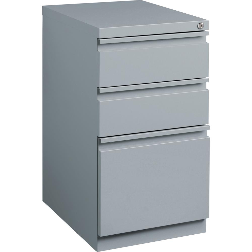Lorell Mobile Box/Box/File Pedestal File - 15" x 19.9" x 27.8" - 3 x Drawer(s) for Box, File - Letter - Ball-bearing Suspension