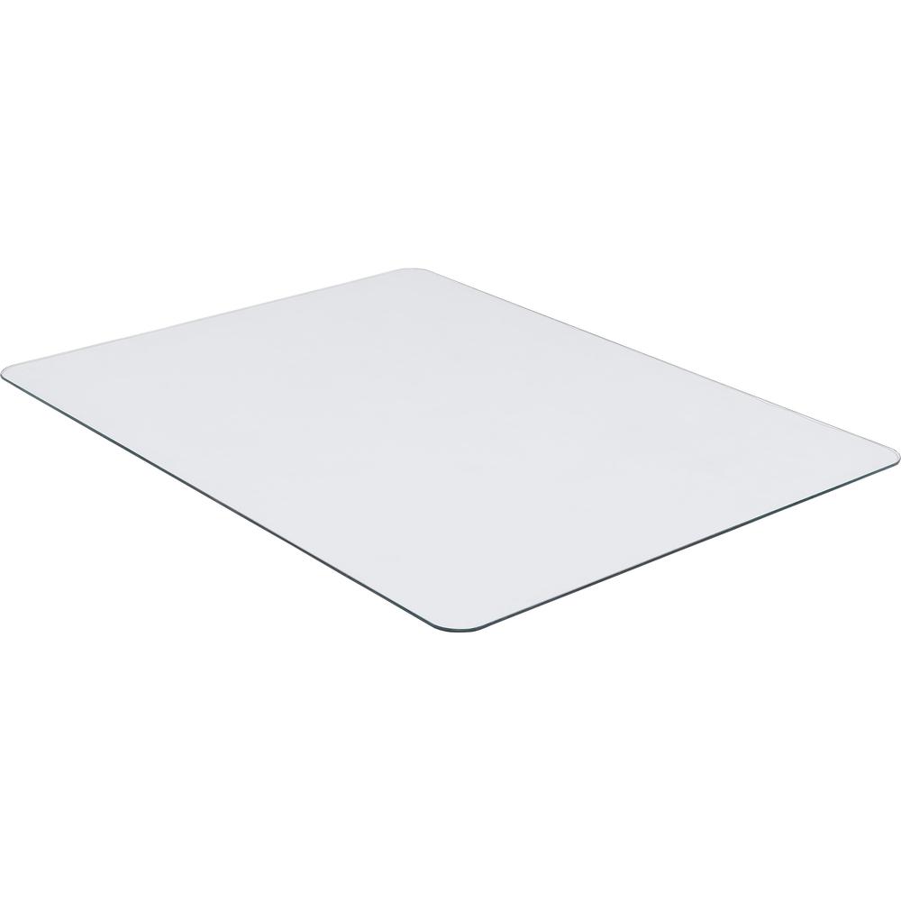 Lorell Tempered Glass Chairmat - Floor, Pile Carpet, Hardwood Floor, Marble - 36" Length x 46" Width x 0.25" Thickness - Rectang