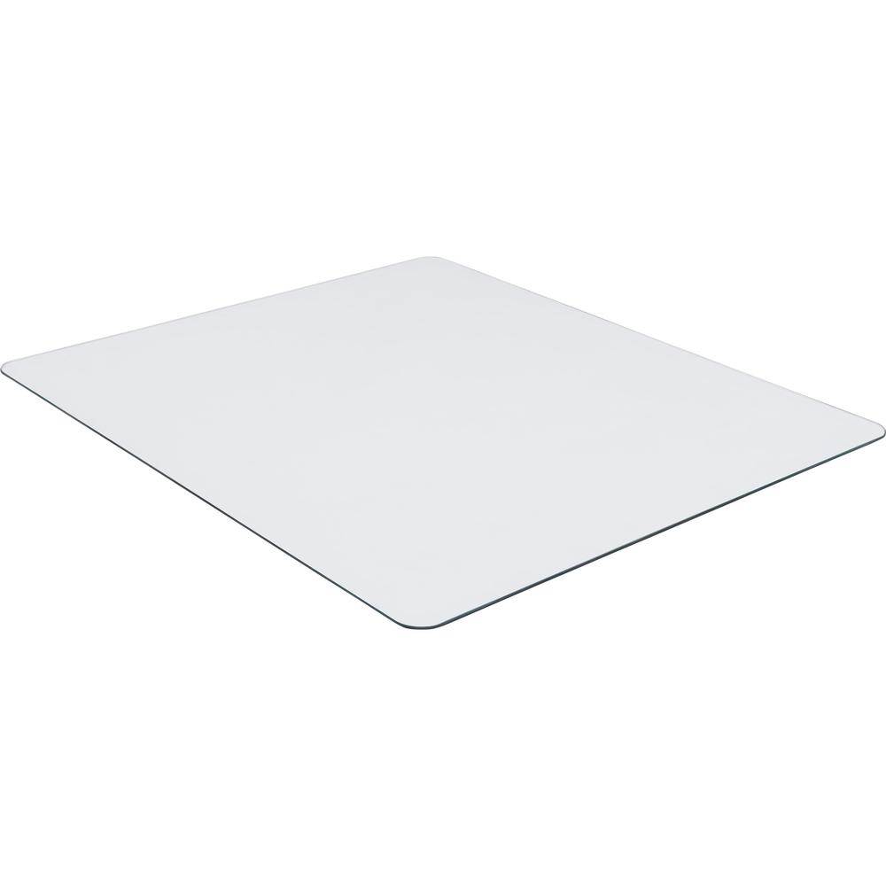 Lorell Tempered Glass Chairmat - Floor - 50" Length x 44" Width x 0.25" Thickness - Rectangle - Tempered Glass - Clear
