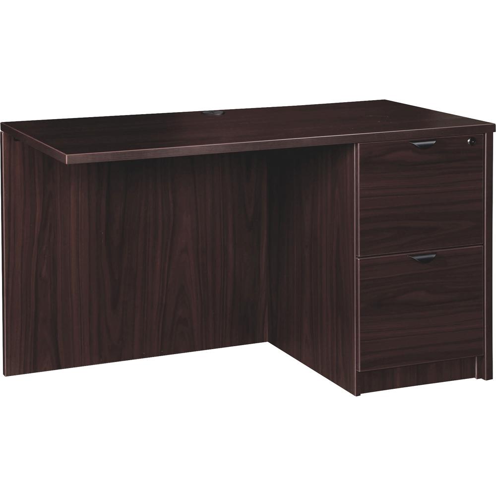 Lorell Prominence 2.0 Espresso Laminate Right Return - 2-Drawer - 42" x 24"29" , 1" Top - 2 x File Drawer(s) - Band Edge - Mater