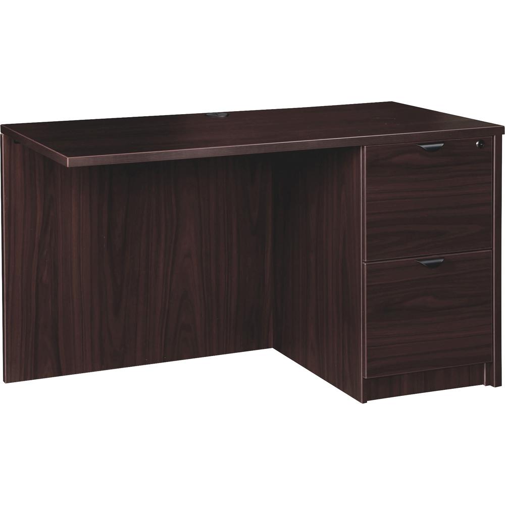 Lorell Prominence 2.0 Espresso Laminate Right Return - 2-Drawer - 48" x 24"29" , 1" Top - 2 x File Drawer(s) - Band Edge - Mater