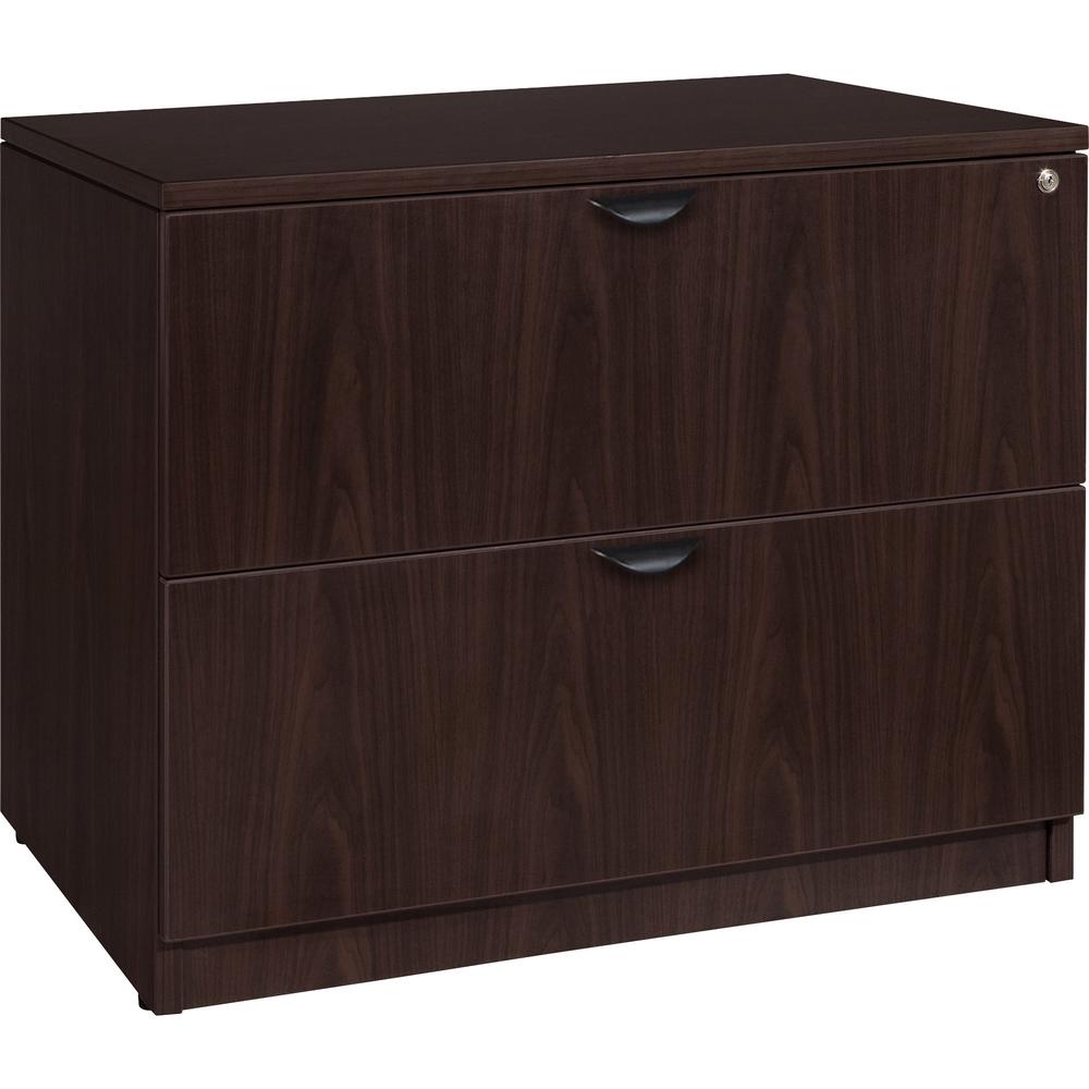 Lorell Prominence 2.0 Espresso Laminate Lateral File - 2-Drawer - 36" x 22" x 29" - 2 x File Drawer(s) - Band Edge - Material: P