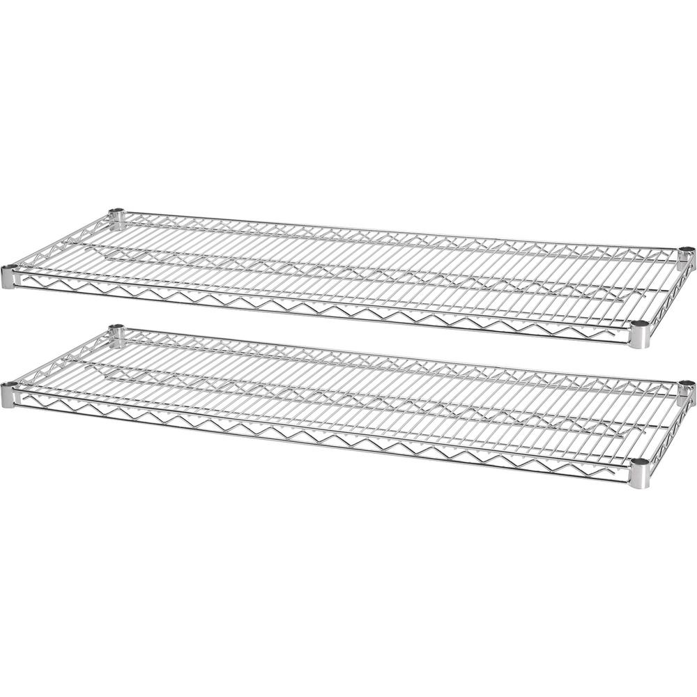 Lorell Indust Wire Shelving Starter Extra Shelves - 36" Width x 24" Depth - Steel - Chrome
