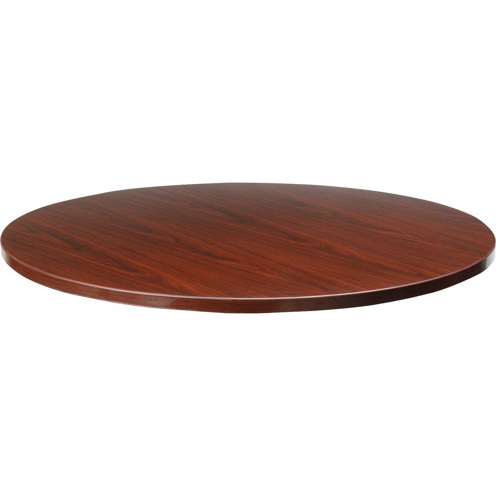 Lorell Essentials Conference Table Top - Laminated Round, Mahogany Top x 41.38" Table Top Width x 41.38" Table Top Depth x 1" Ta