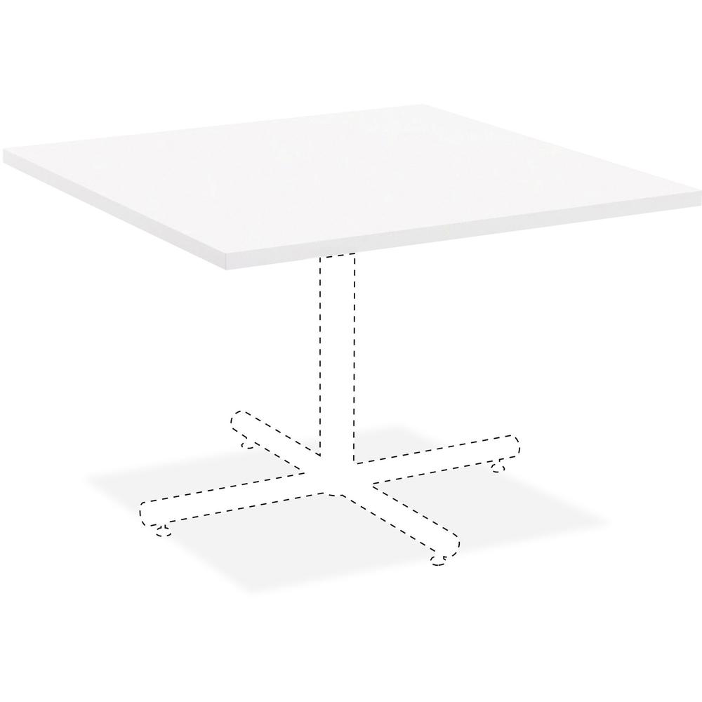 Lorell Hospitality White Laminate Square Tabletop - High Pressure Laminate (HPL) Square, White Top x 36" Table Top Width x 36" T