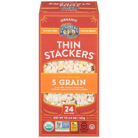 Lundberg Organic Thin Stackers Puffed Grain Cakes (12x59 OZ)
