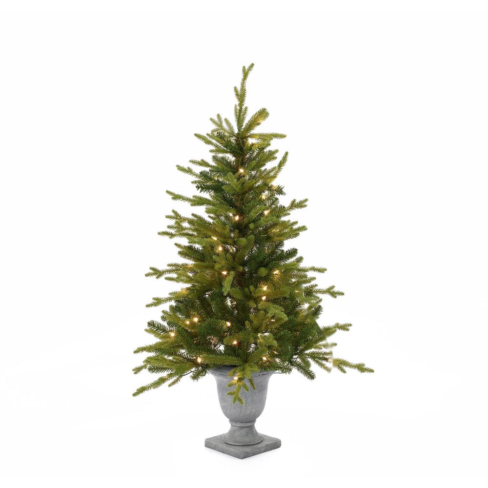4Ft Pre-Lit LED Artificial Fir Christmas Tree with Urn Pot