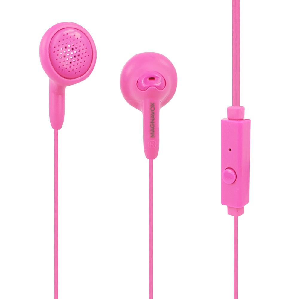 Magnavox MHP4820M-PK Pink Silicone Stereo Earbuds With