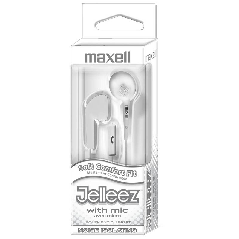 Jelleez Soft Earbuds with Mic, White