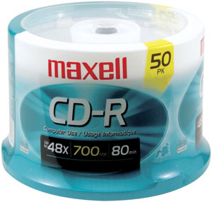 Maxell 623251/648250 700MB 80-Minute CD-Rs (50-ct Spindle)