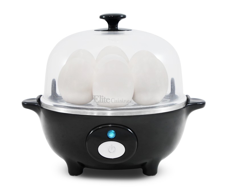 Elite Cuisine Egc-007B Automatic Easy 7 Egg Cooker In Black