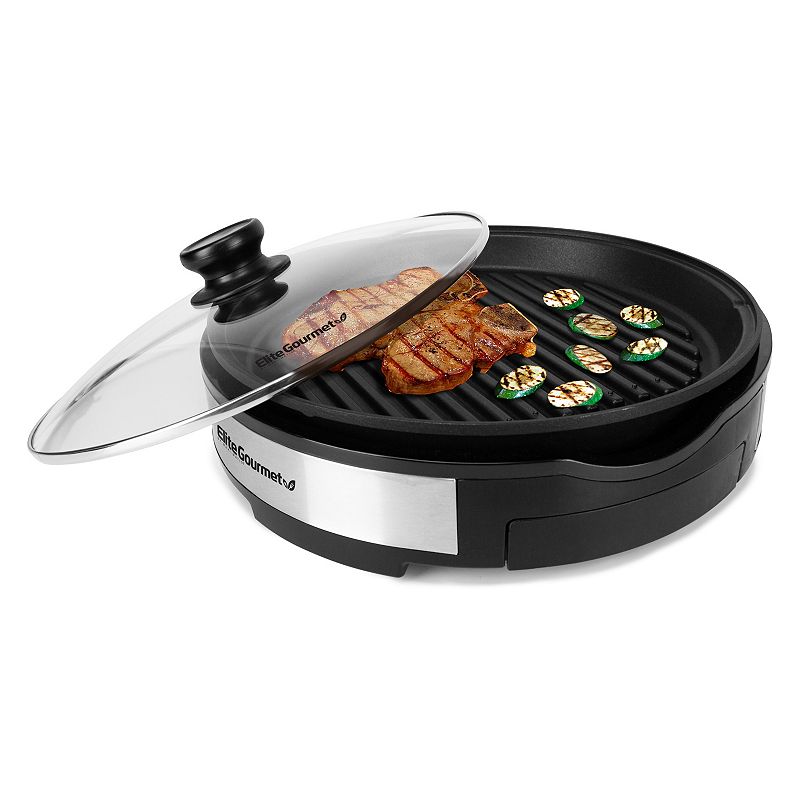 Elite EMG6505G Stainless Steel 12 Inch Electric Indoor Grill