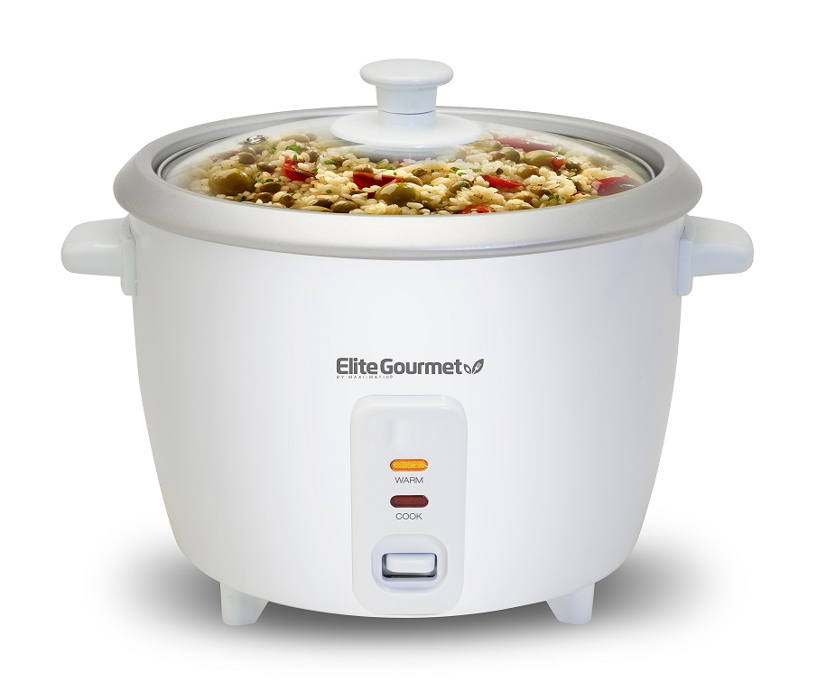 Elite ERC003 6 Cup Rice Cooker With Glass Lid