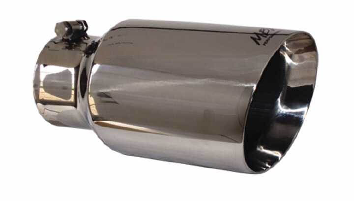 PRO SERIES SS ANGLED ROLLED EDGE EXHAUST TIP 4 IN ID/5 IN OD/12 IN LENGTH