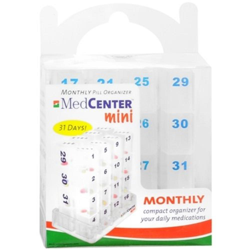 Mini 31 Day Pill Organizer Includes 8 Pill