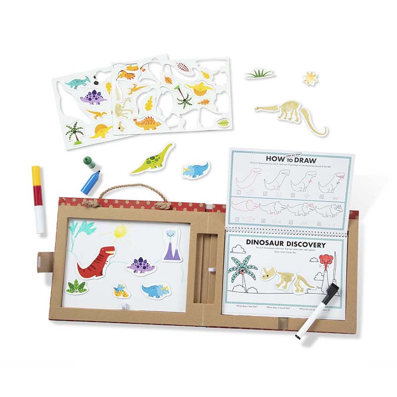 Natural Play: Play, Draw, Create Reusable Drawing & Magnet Kit - Dinosaurs