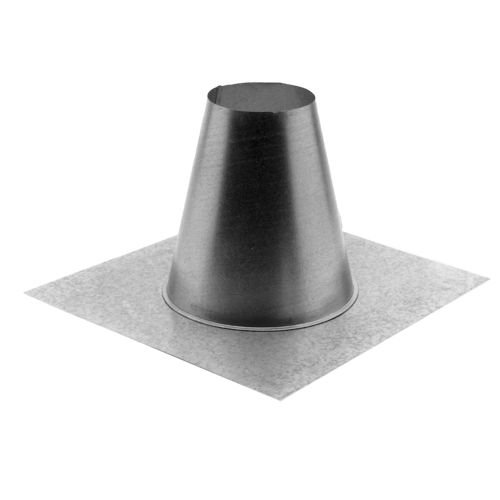 4" Type B Gas Vent Galvalume Tall Cone Roof Flashing for Flat Roofs - 4GVFF