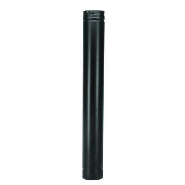 4" X 6" Pelletvent Pro Pipe, 304-Alloy Stainless Inner Liner, Black Outer