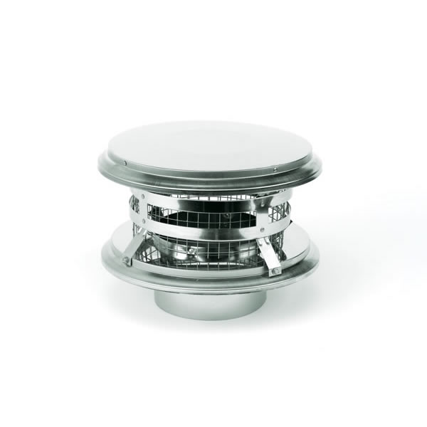 5.5" DuraFlex Stainless Steel Rain Cap With Clamp Band - 55DFS-VC