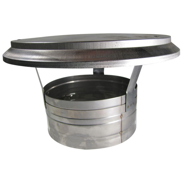 6" DuraFlex Stainless Steel Rain Cap With Clamp Band - 6DFS-VC