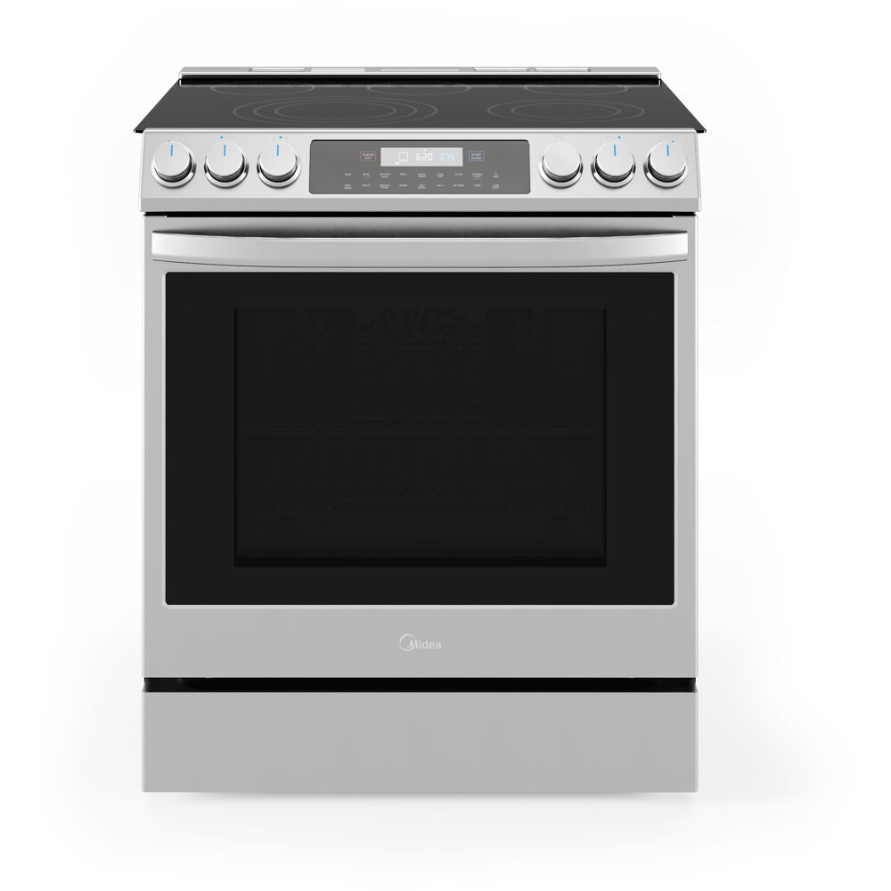 Midea 30-In Slide-In Electric Range with Wi-Fi Connectivity and True Convection, Stainless Steel