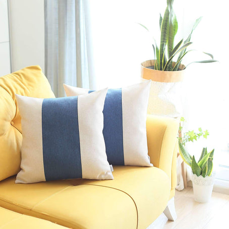 Boho-Chic Decorative Jacquard Throw Pillow 18"x18" Grey-Blue-Grey - Set of 2