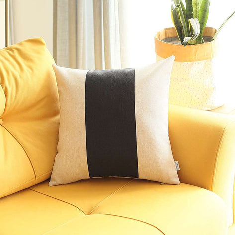 Boho-Chic Decorative Jacquard Throw Pillow 18"x18" Grey-Black-Grey