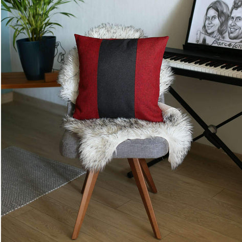 Boho-Chic Decorative Jacquard Throw Pillow 18"x18" Red-Black-Red