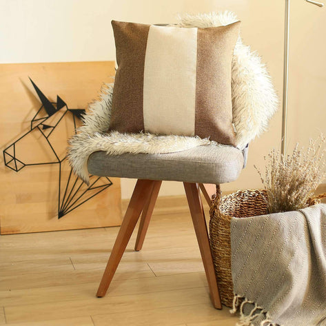 Boho-Chic Decorative Jacquard Throw Pillow 18"x18" Brown-Grey-Brown