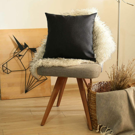 Boho-Chic Decorative Jacquard Throw Pillow 18"x18" Black
