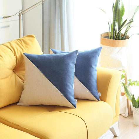 Boho-Chic Decorative Jacquard Throw Pillow  Blue-Grey - Set of 2