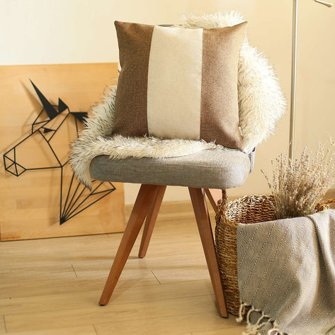 Boho-Chic Decorative Jacquard Throw Pillow Covers 18"x18" Brown-Grey-Brown