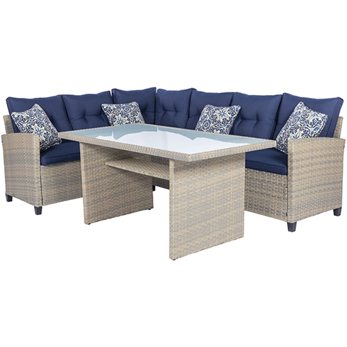 Amelia 3pc Set: Sectional Deep Seating Set with Chow Table