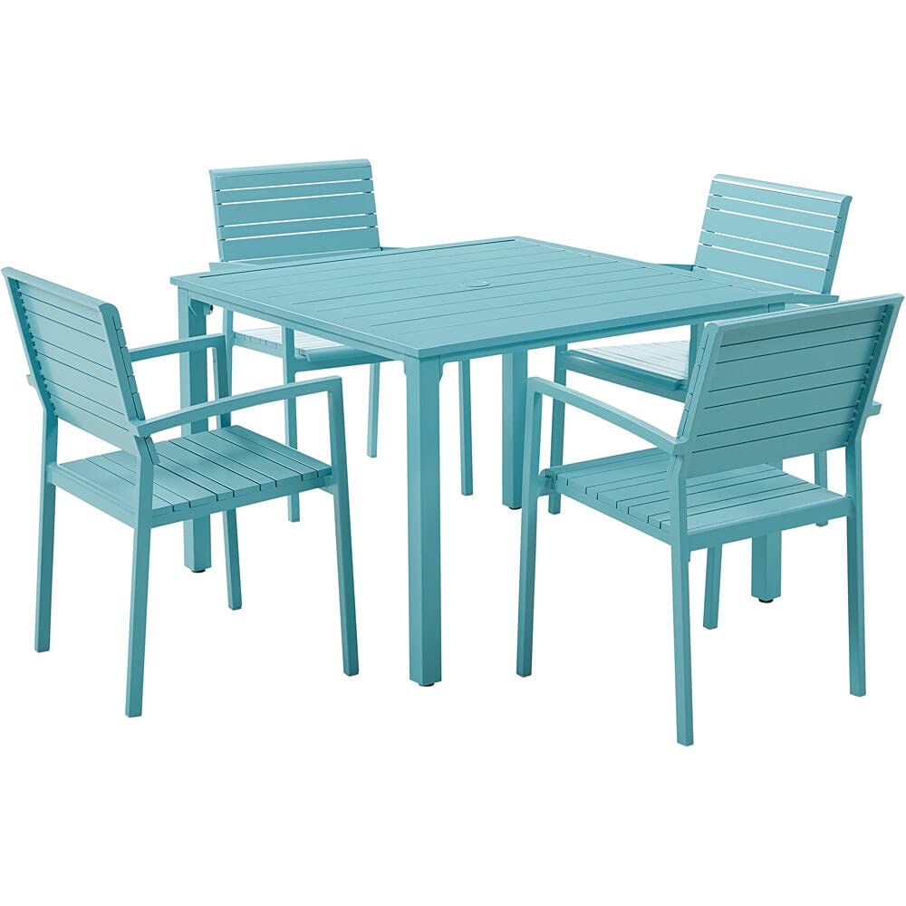 Luna5pc: 4 Slat Dining Chairs, 41" Slat Table
