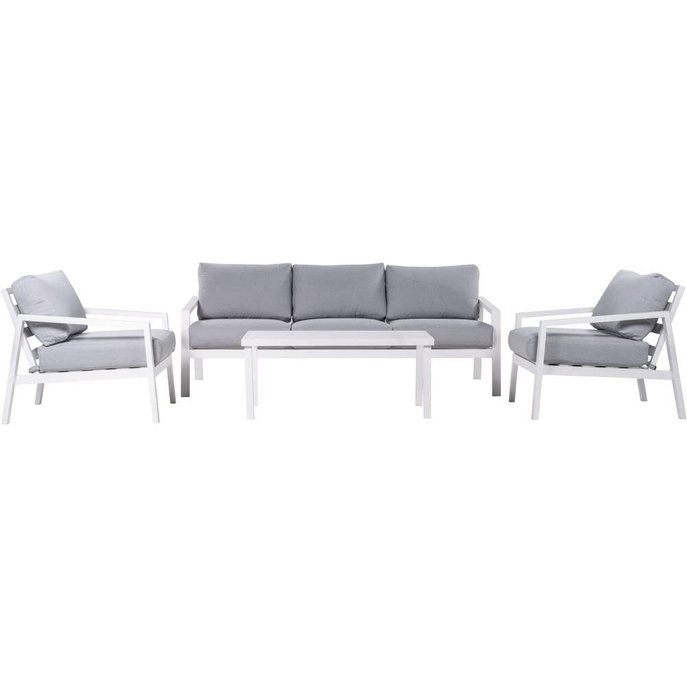 Greyson4pc Seating Set:  2 Cushioned Side Chairs, Sofa, Slat Coffee Table