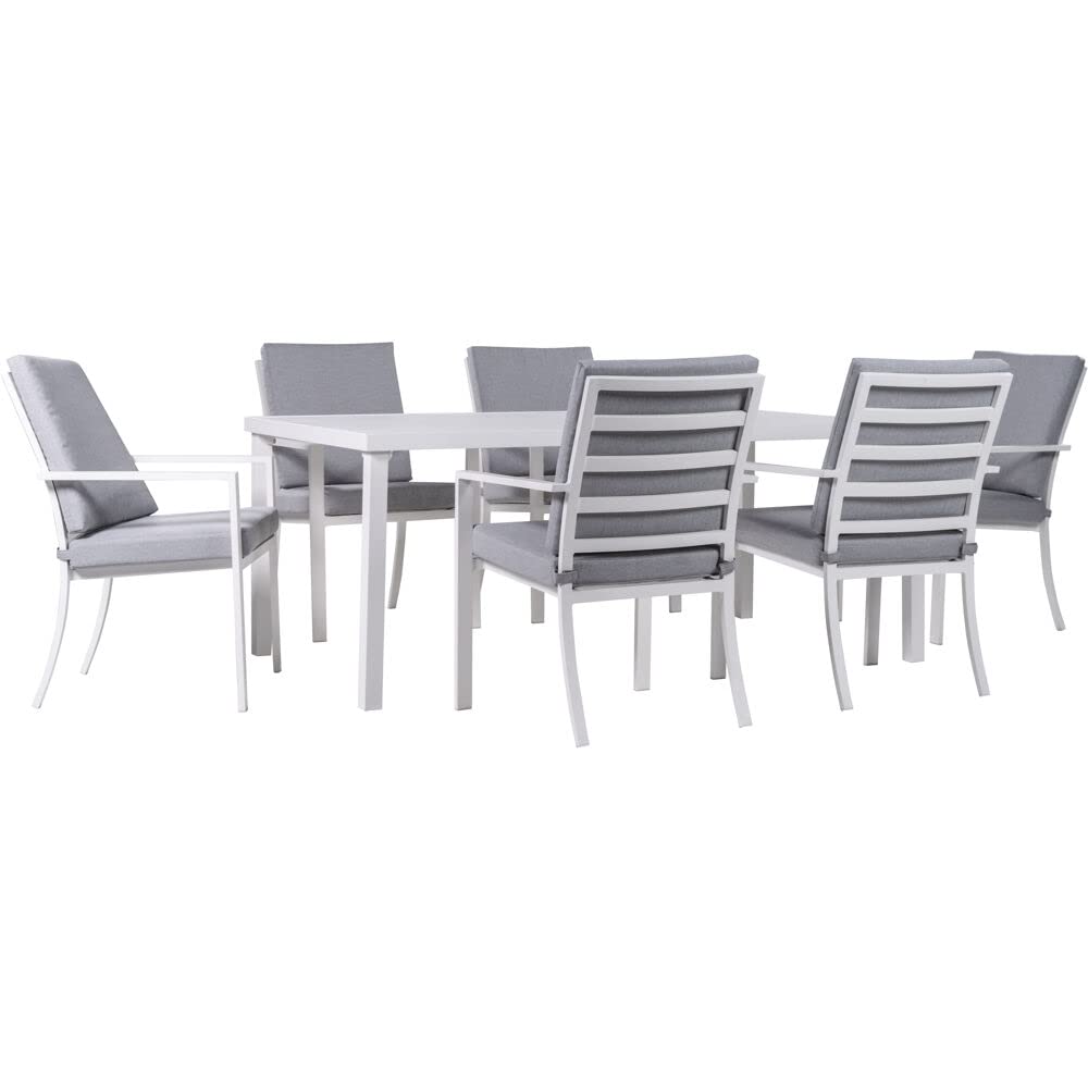 Greyson7pc Dining Set: 6 Cushioned Aluminum Chairs and 70"x40" Slat Table