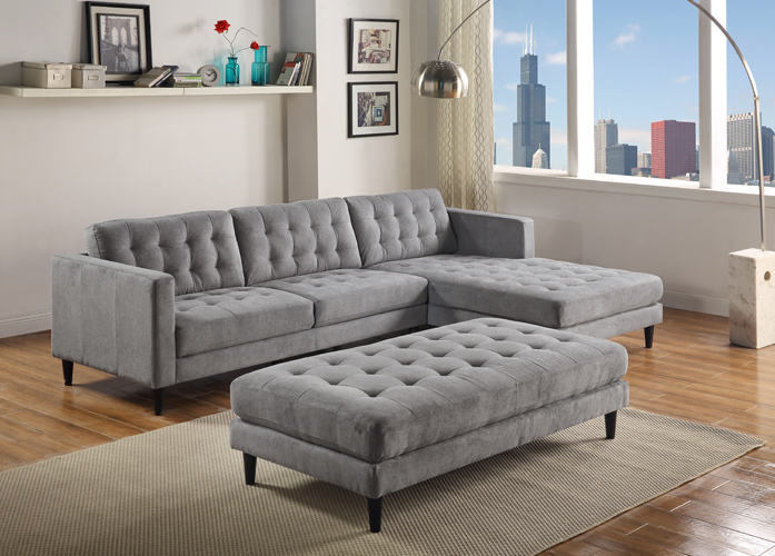 Colton Gray Loveseat in Polyester Fabric