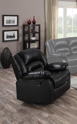 Eden Black Leather Recliner Chair