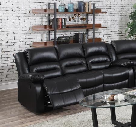 Eden Black Leather Recliner Sofa