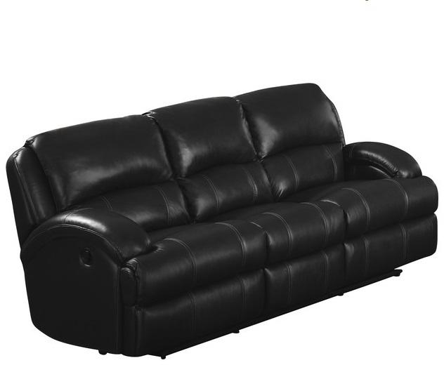 Capri Black Leather Gel Recliner Sofa