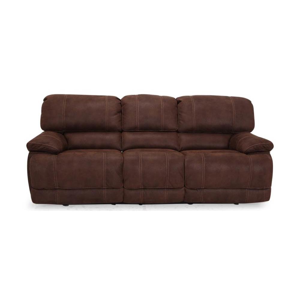 Concord Brown Power Sofa in Polyester Suede Fabric