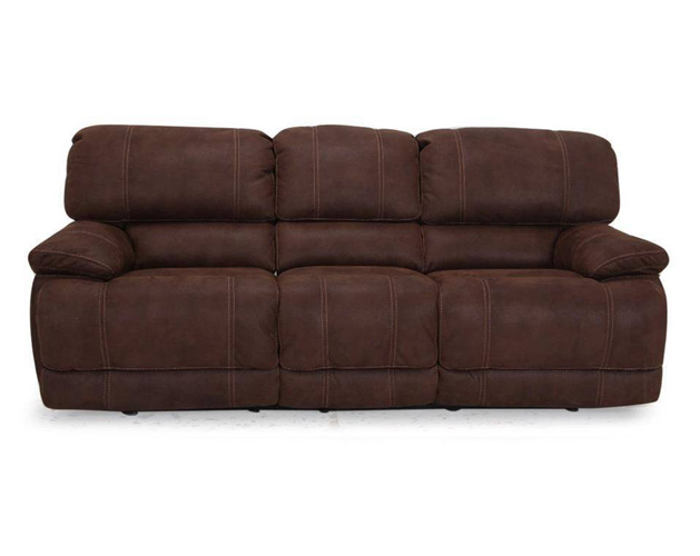 Concord Driftwood Brown Power Sofa in Polyester Suede Fabric
