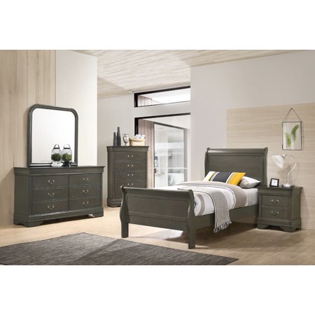 Bedroom Louis Philippe Gray Twin Bed