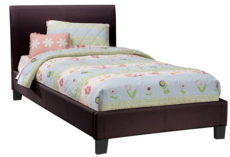 Midtown Platform Queen Bed in Black Faux Leather