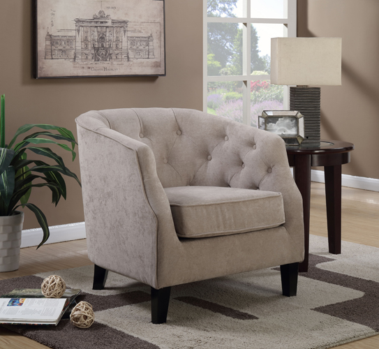 Harper Taupe Tufted Accent Arm Chair