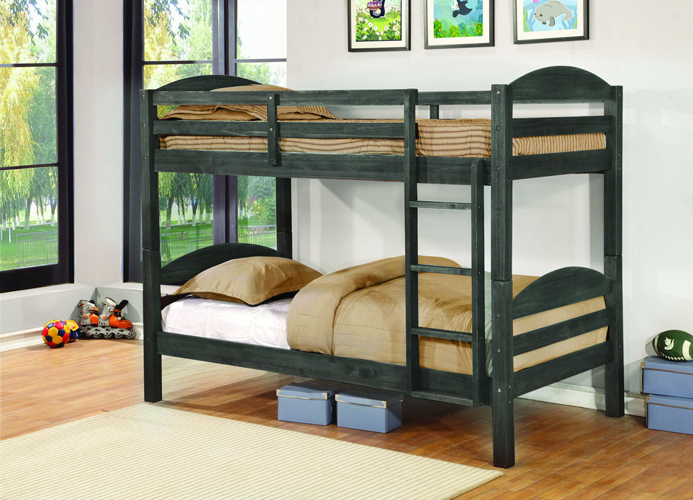 Lily Twin over Twin Bunk Bed in Gray Finish