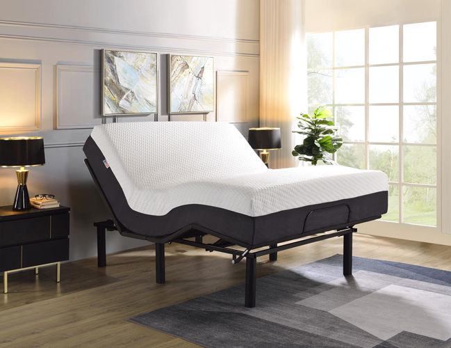Atwood Adjustable Bed Base, Full - Black, Gray