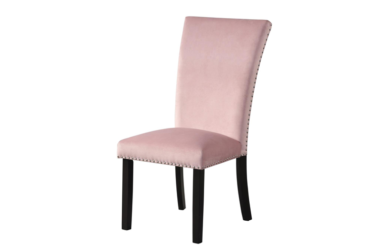 Iris Velvet Side Chair, Pink