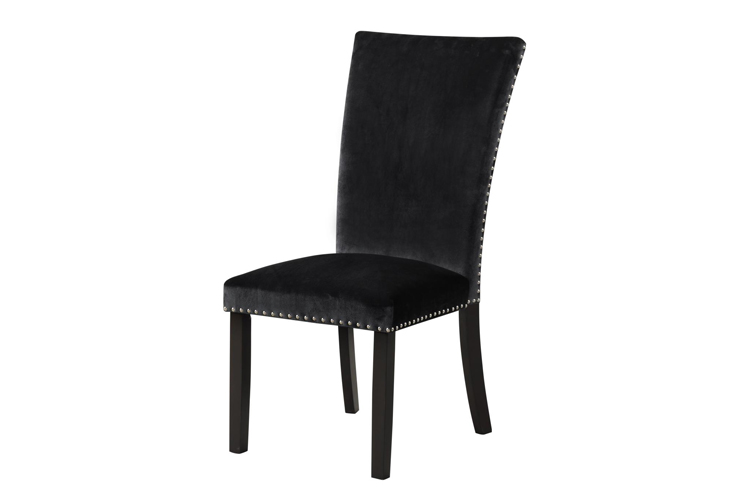 Iris Velvet Side Chair, Black